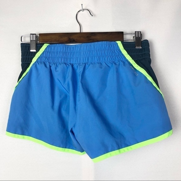 Nike Dri-Fit Stay Cool Blue & Green Running Shorts S - Picture 2 of 6